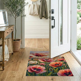 Sunset Poppy Field Area Rug