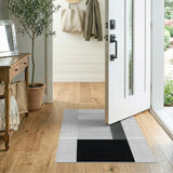 Dotted Black White Geometric Area Rug