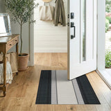Geometric Modern Black and White Black White Vertical Stripe Area Rug