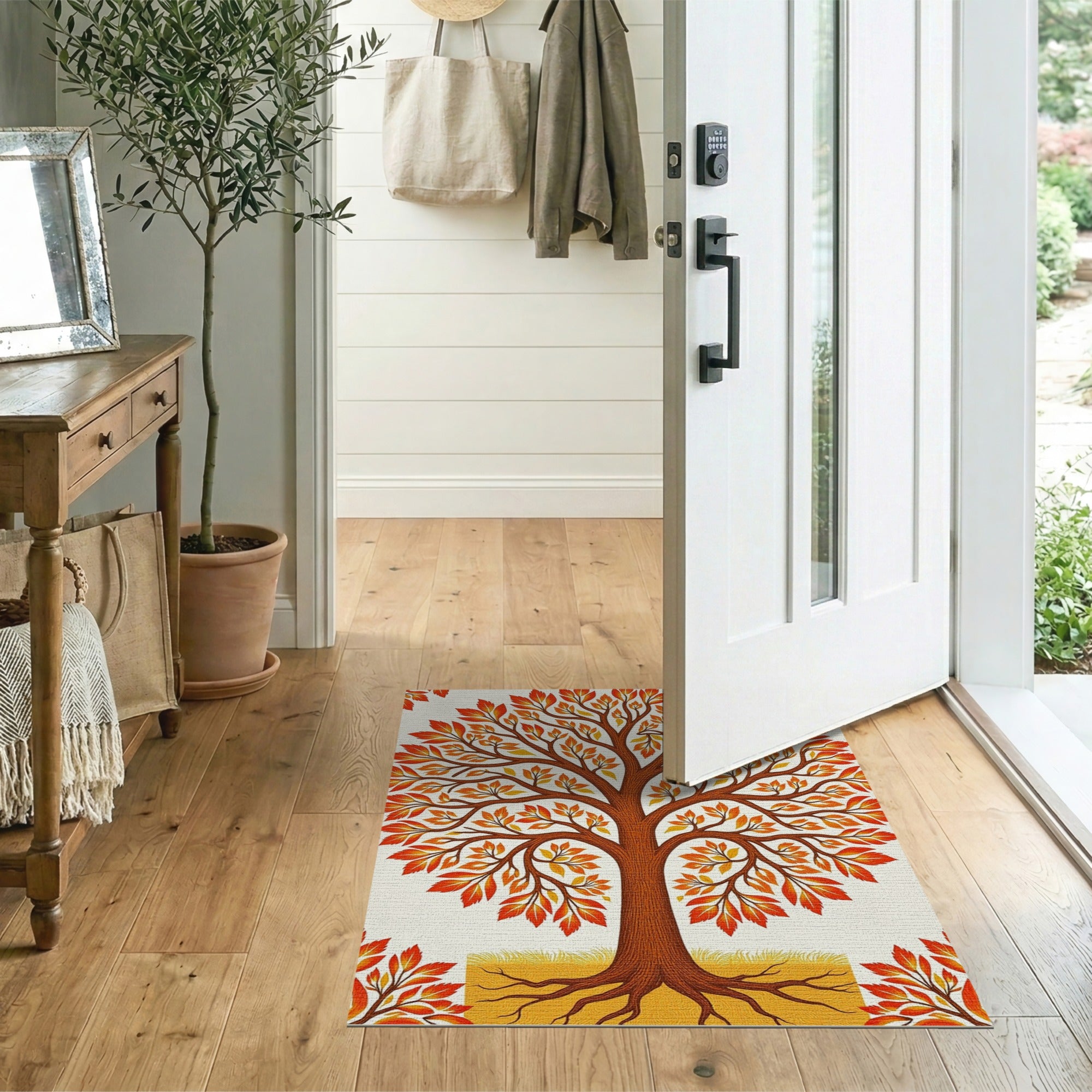 Vibrant Autumn Maple Tree Area Rug