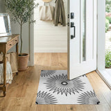 Geometric Modern Black White Starburst Geometric Area Rug