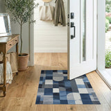 Modern Blue Geometric Area Rug