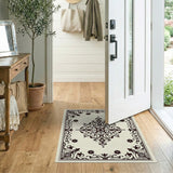Ornate Black Floral Vintage Area Rug
