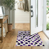 Purple Polka Dot Geometric Area Rug