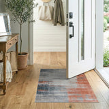 Distressed Grey Rust Abstract Area Rug
