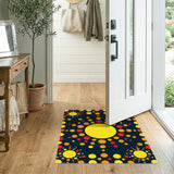 Vibrant Yellow Circle Area Rug