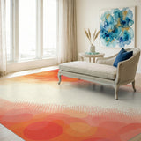 Warm Orange Abstract Area Rug