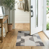 Modern Grey Triangular Geometric Area Rug