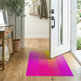 Radiant Pink Orange Yellow Gradient Striped Area Rug