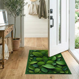 Green Lush Green Leaves Abstract Area Rug