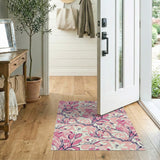 Pink Floral Blossom Area Rug