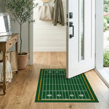 Geometric Modern Green Football Field Area Rug