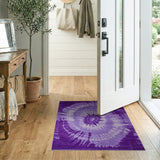 Purple Tie-Dye Swirl Boho Area Rug
