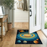 Pixel Art Space Planets Area Rug