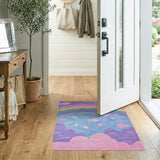 Rainbow Fish Stars Kids Area Rug