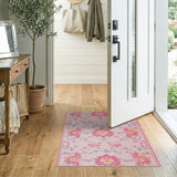 Pink Floral Vintage Blush Pink Floral Vintage Area Rug