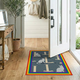 Grey Cat Tree Kids Area Rug