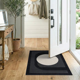 Black White Geometric Moon Area Rug