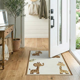 Adorable Elephants Giraffes Kids Nursery Rug
