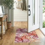 Fluid Pink Coral Abstract Area Rug
