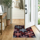 Festive Multi-Color Snowflake Area Rug