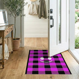 Playful Pink Plaid Smiley Face Area Rug