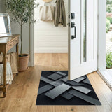 Geometric Modern Modern Geometric Grey Abstract Area Rug