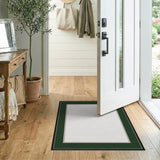 Emerald Green Framed Border Area Rug