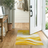 Golden Sunset Mountains Abstract Area Rug