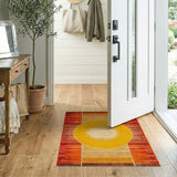 Bold Geometric Sun Circle Area Rug