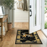 Majestic Roaring Tiger Gold Clouds Area Rug