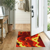 Blazing Flames Abstract Area Rug
