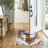Majestic Spotted Deer Antler Brown Rug