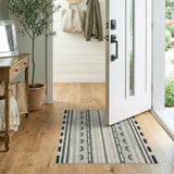 Modern Grey Chevron Stripe Area Rug