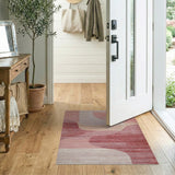 Modern Pink Abstract Area Rug