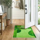 Playful Green Crocodile Peekaboo Area Rug