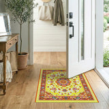 Multi-color and Patterns Traditional Persian Vibrant Yellow Persian Medallion Area Rug