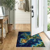 Coastal Archipelago Chain Map Area Rug