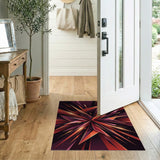 Fiery Geometric Burst Area Rug