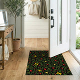 Festive Holly Berry Star Pattern Area Rug