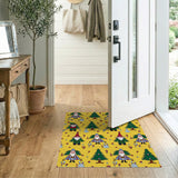 Whimsical Gnome Christmas Yellow Area Rug