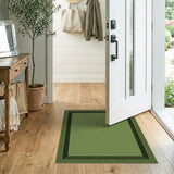 Emerald Green Beveled Border Area Rug