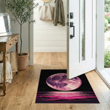 Pixel Pink Moon Cosmic Horizon Area Rug