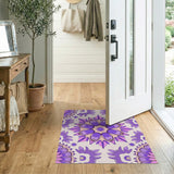 Floral Vintage Mandala Purple Mandala Floral Area Rug