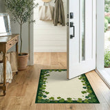 Green Shamrock Clover Border Area Rug