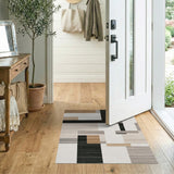 ODIKA Modern Abstract Geometric Washable Area Rug - Low Pile Non-Slip Carpet