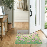 Pink Cosmos Floral Area Rug