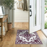 Purple Ornate Floral Medallion Rug