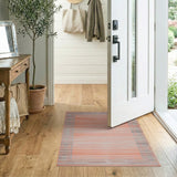 Terracotta Striped Southwestern Area Rug