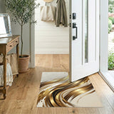 Gold Swirl Metallic Abstract Area Rug